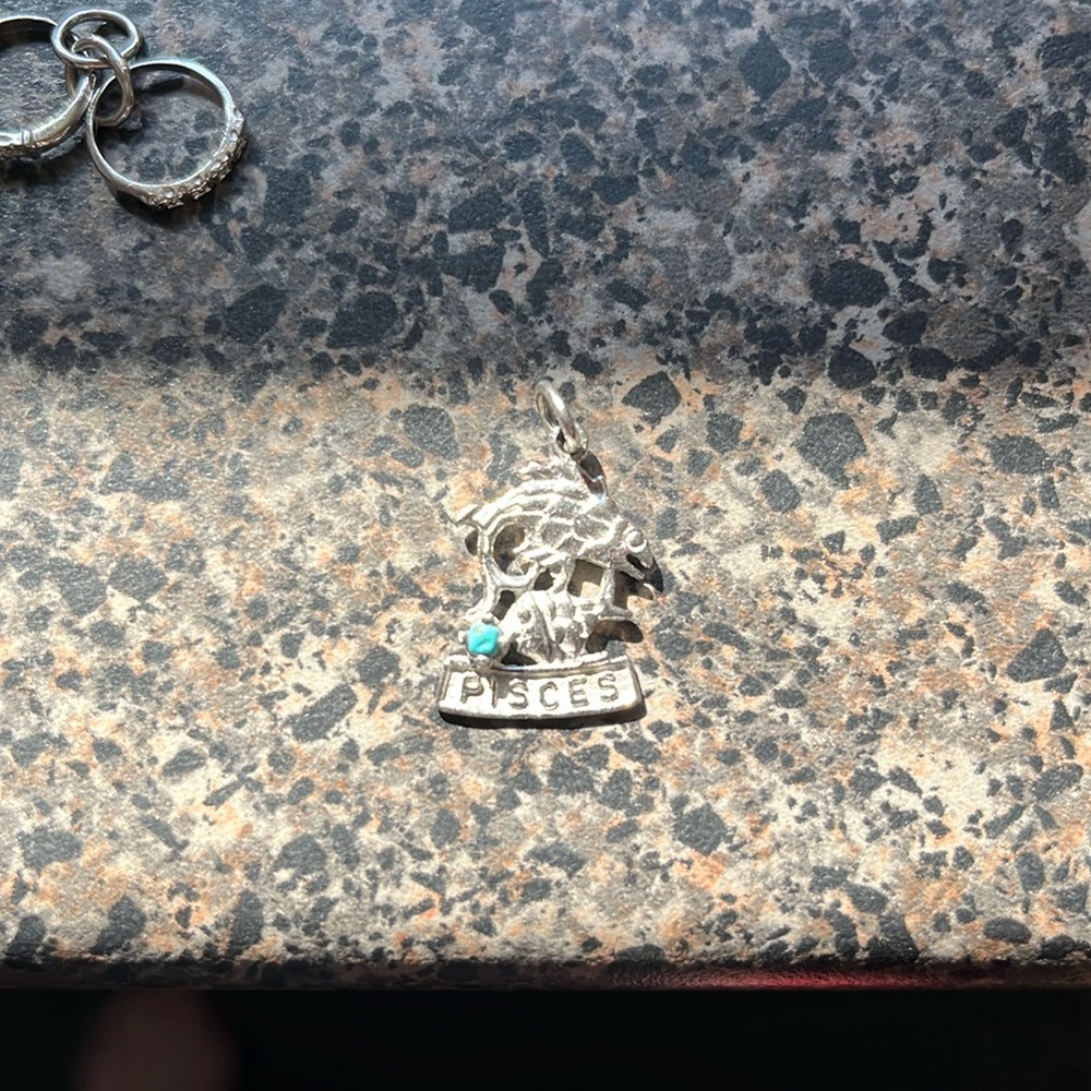 Vintage Pisces charm sterling